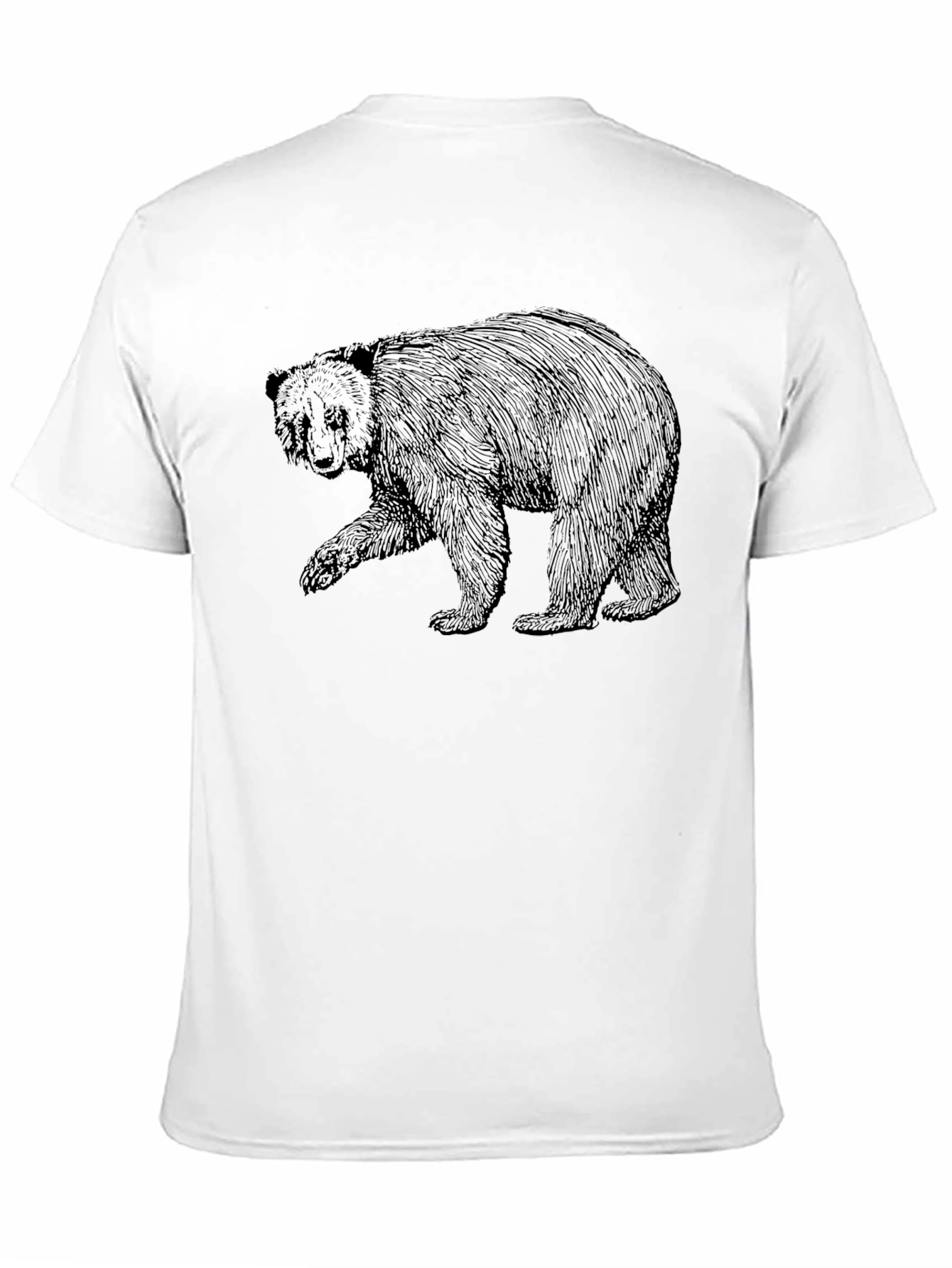 Camiseta Negra con Estampado de Oso