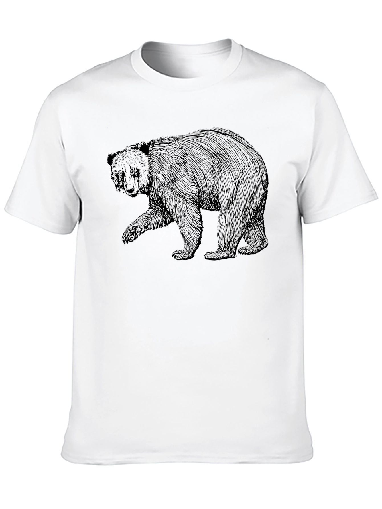 Camiseta Negra con Estampado de Oso