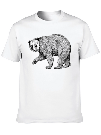 Camiseta Negra con Estampado de Oso