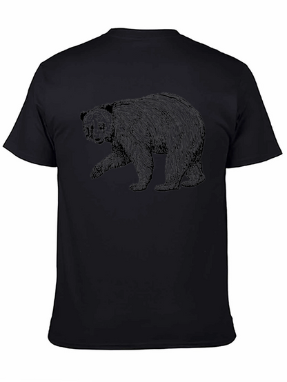 Camiseta Negra con Estampado de Oso