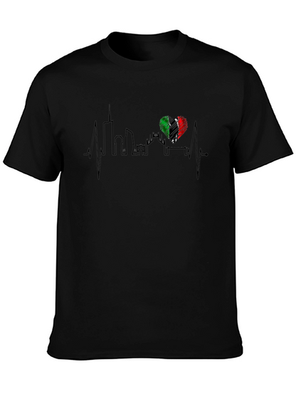 Camiseta Hombre Italia Skyline Corazón