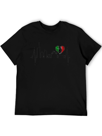 Camiseta Hombre Italia Skyline Corazón