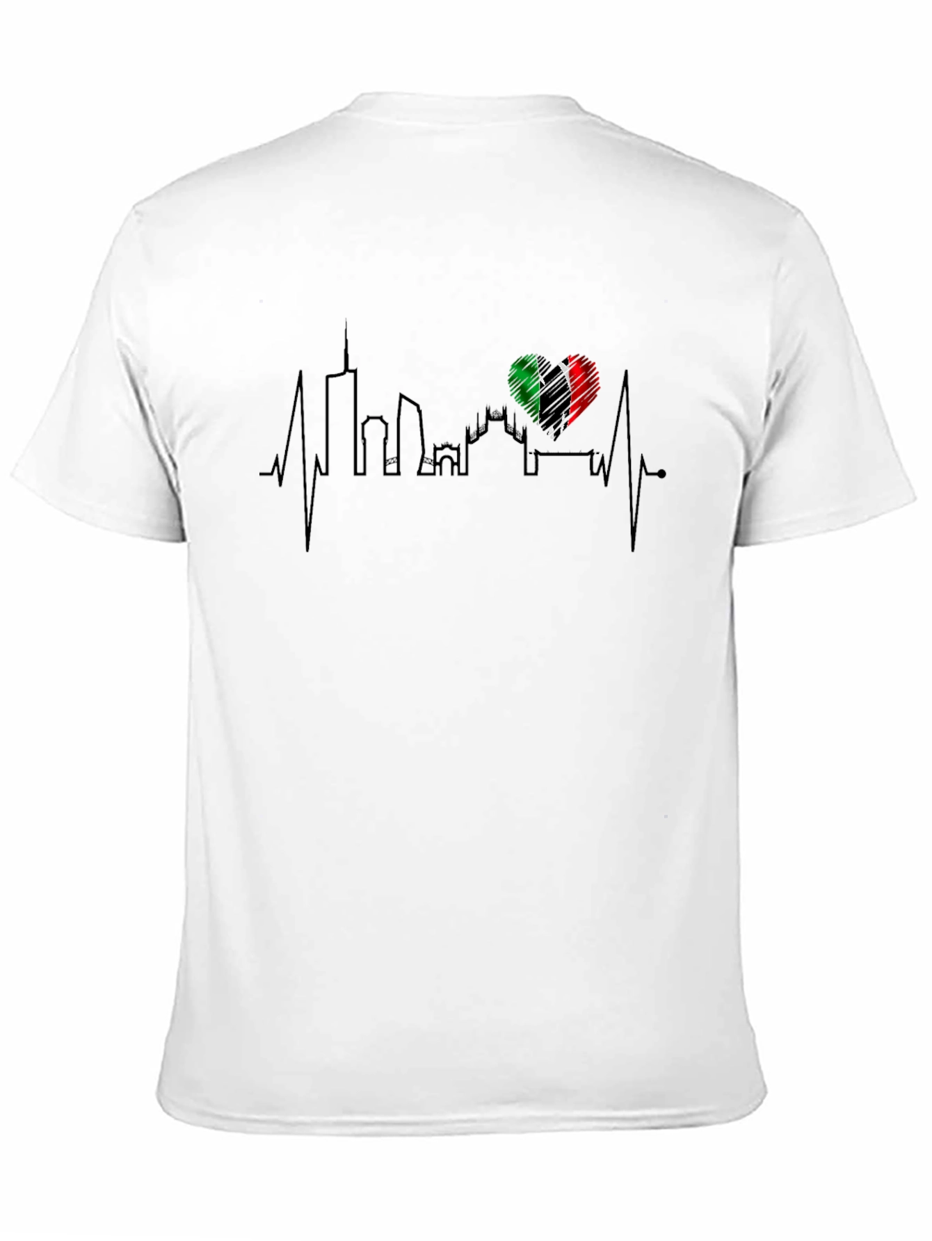 Camiseta Hombre Italia Skyline Corazón