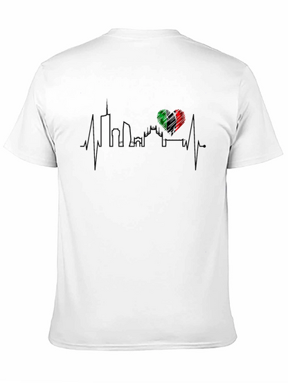 Camiseta Hombre Italia Skyline Corazón