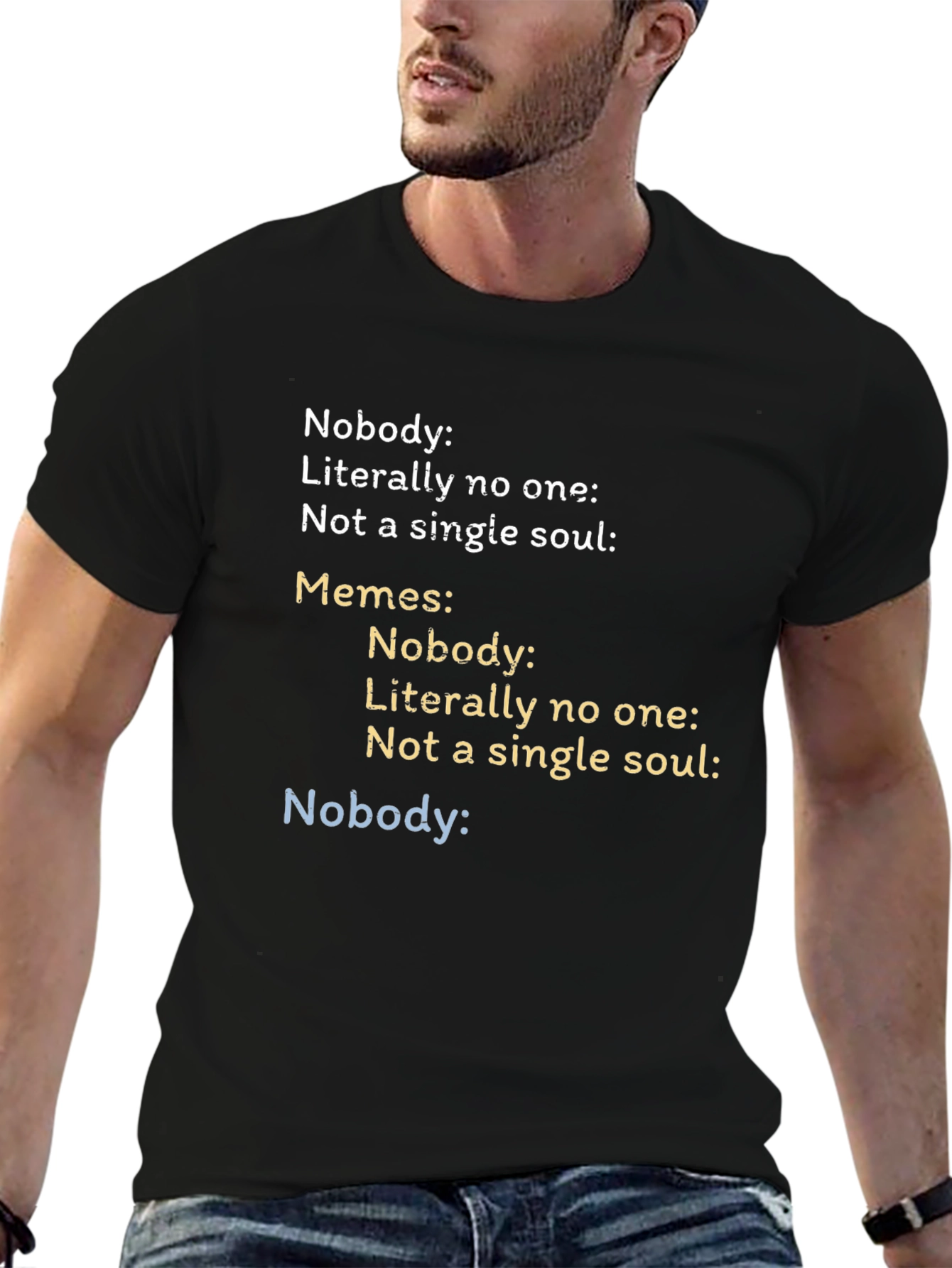 Camiseta Negra Estampada - Meme Divertido