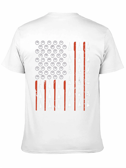 Camiseta Negra Bandera Americana Golf