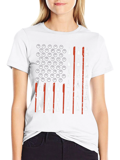 Camiseta Negra Bandera Americana Golf