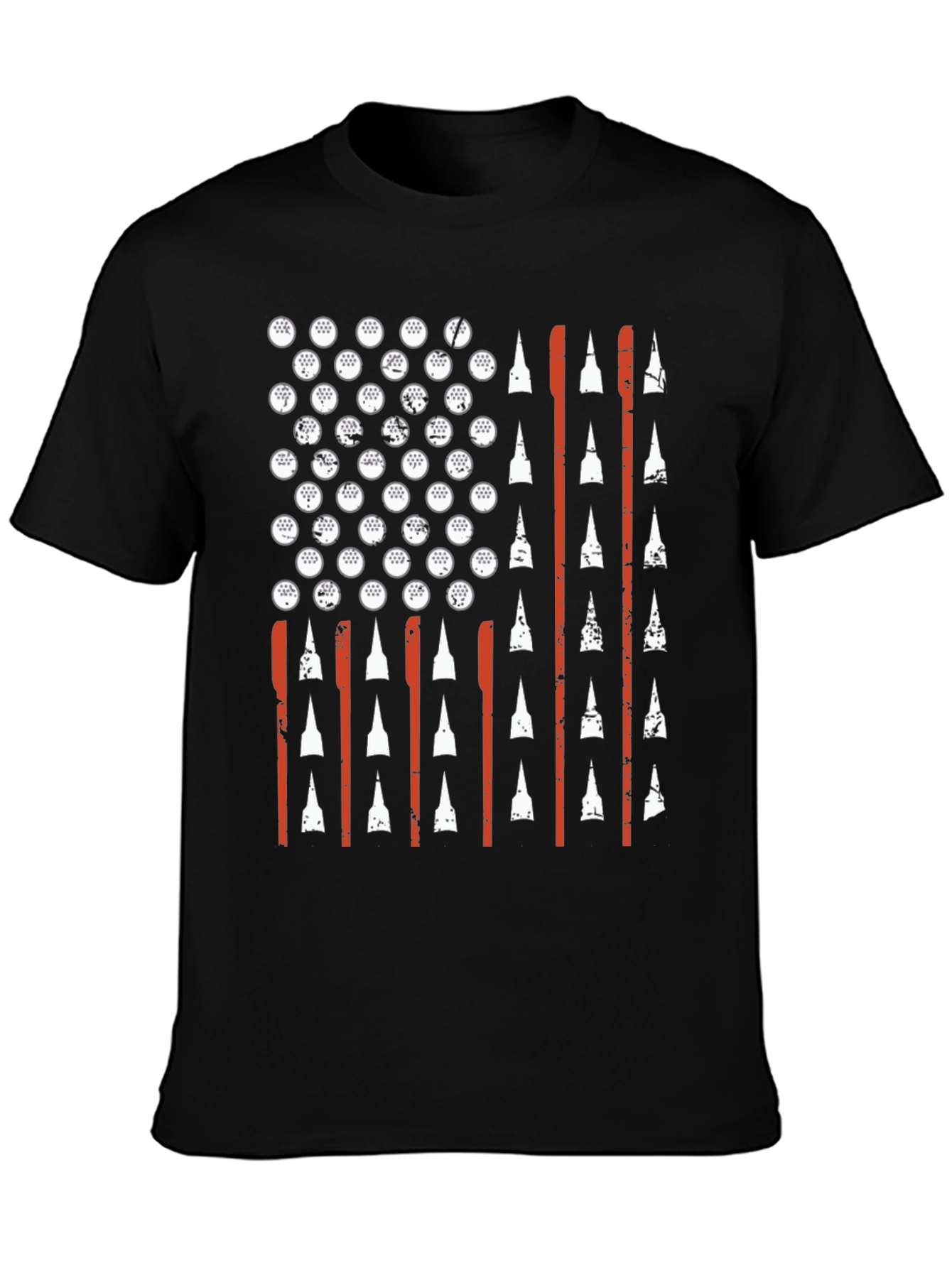 Camiseta Negra Bandera Americana Golf