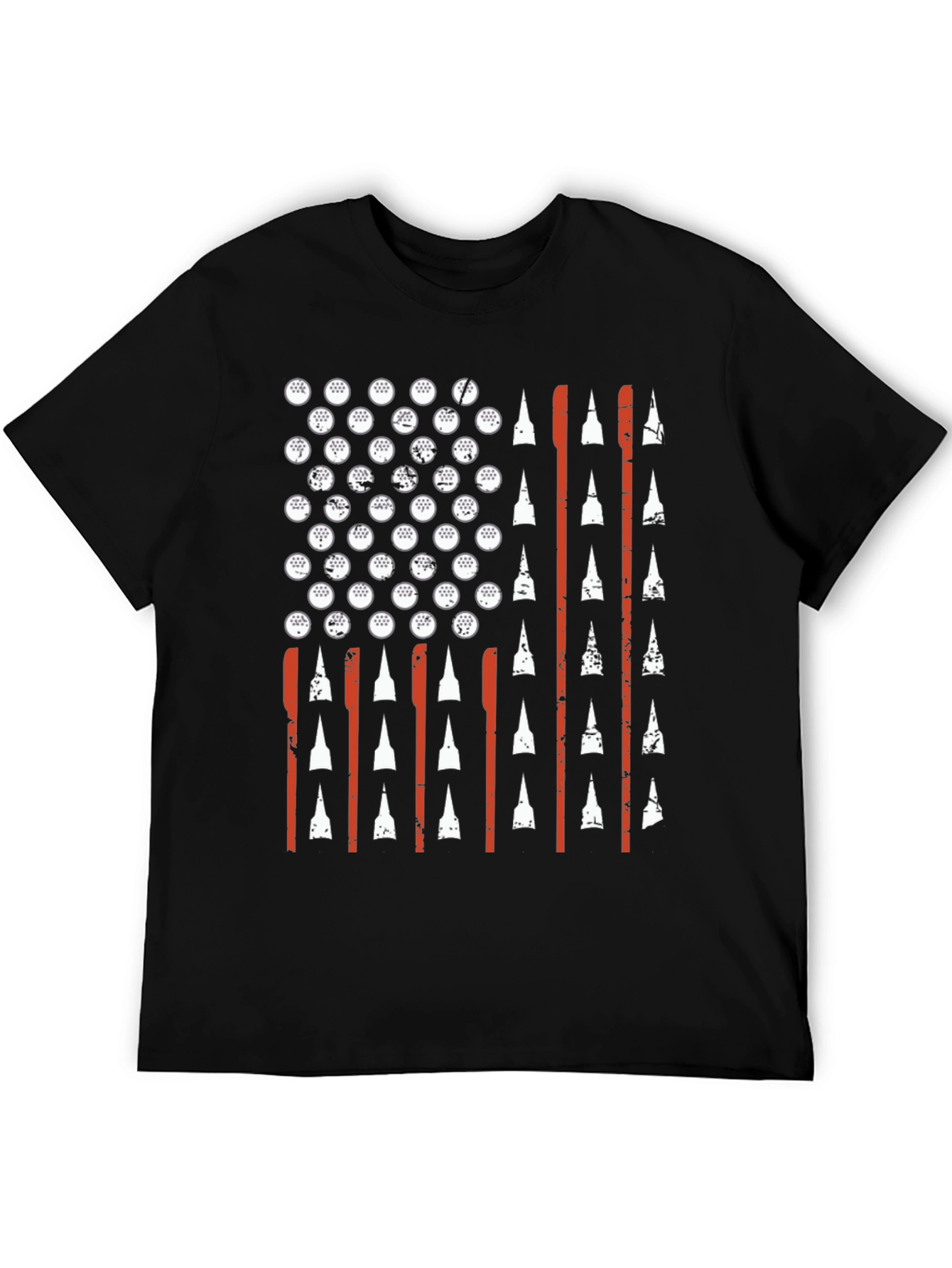 Camiseta Negra Bandera Americana Golf