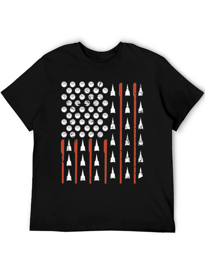 Camiseta Negra Bandera Americana Golf