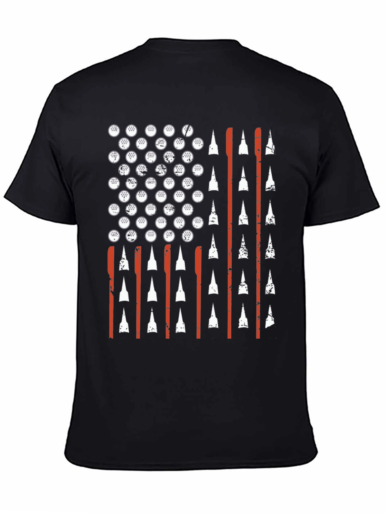 Camiseta Negra Bandera Americana Golf