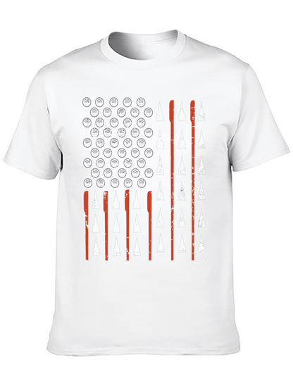 Camiseta Negra Bandera Americana Golf