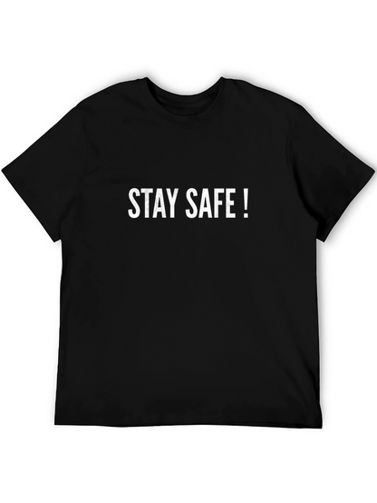 Camiseta Negra Stay Safe: Estilo y Protección
