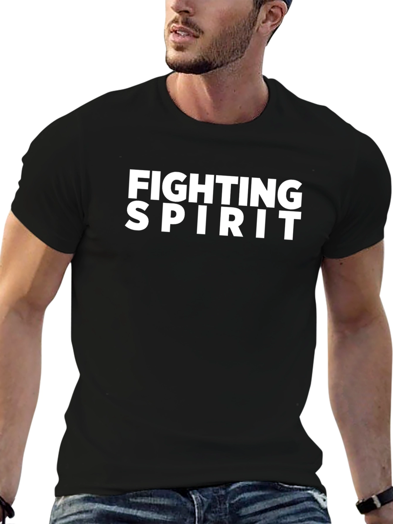 Camiseta Negra Espíritu de Lucha para Hombre