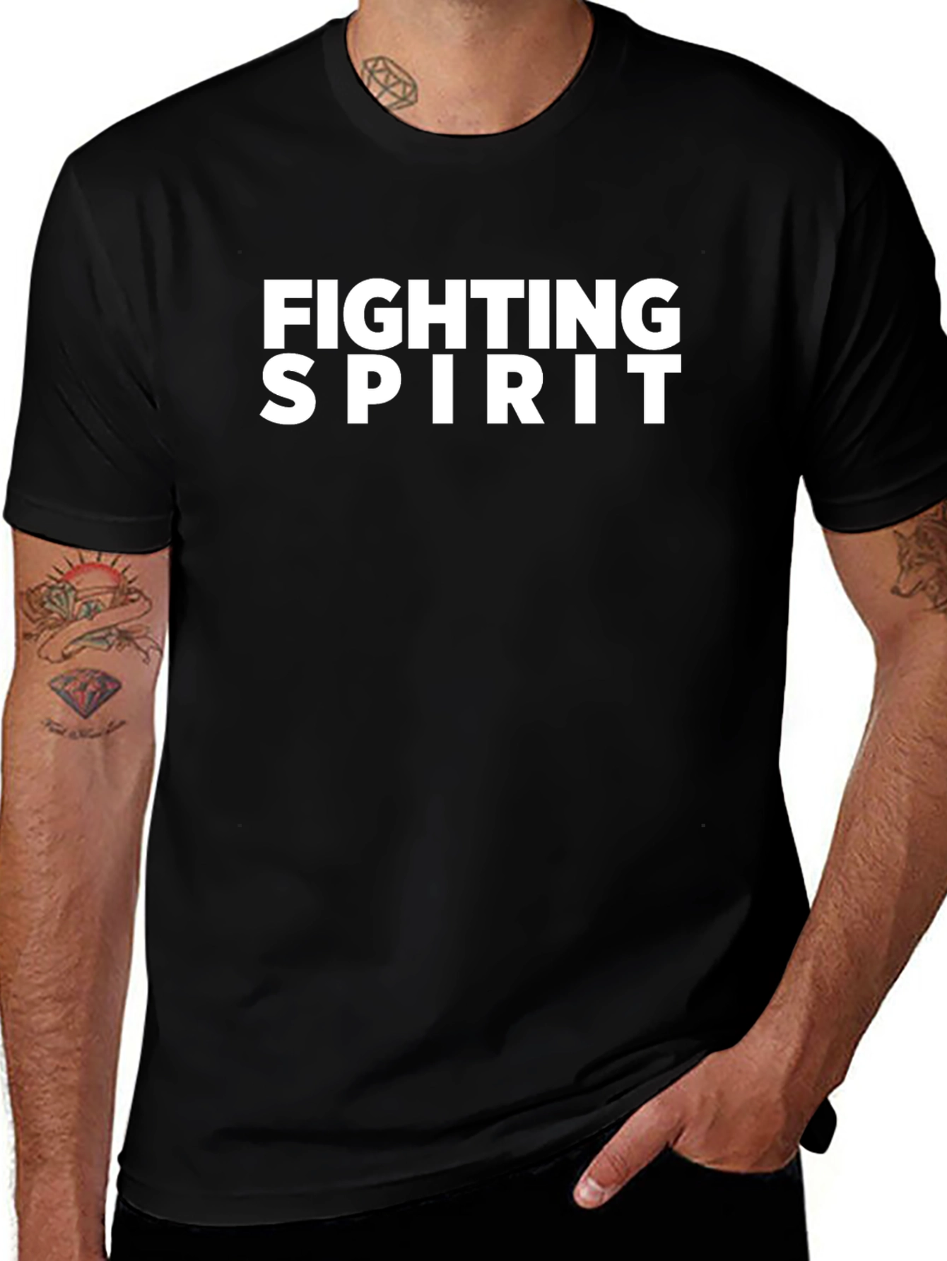 Camiseta Negra Espíritu de Lucha para Hombre