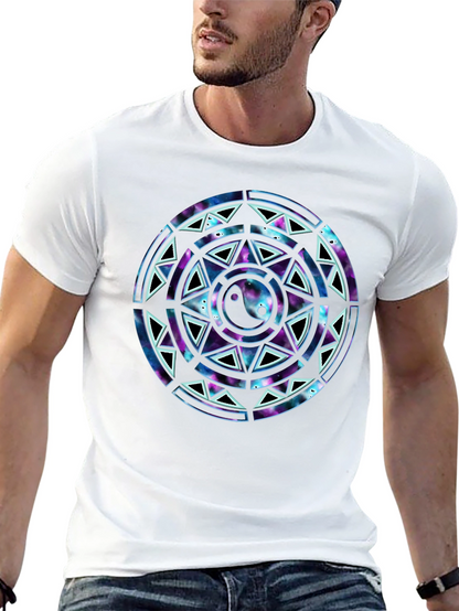 Camiseta Negra con Diseño Yin Yang Cósmico