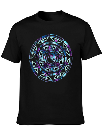 Camiseta Negra con Diseño Yin Yang Cósmico