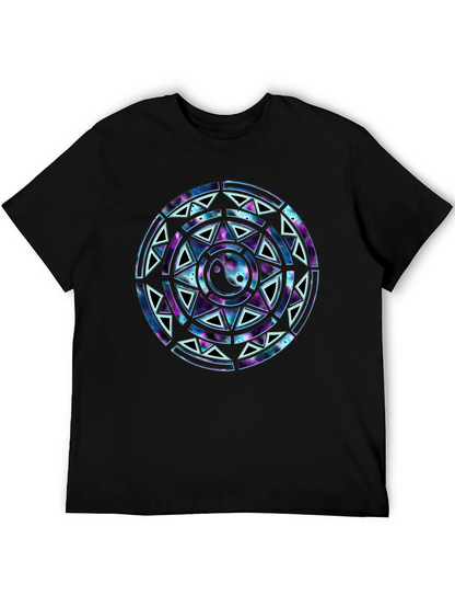 Camiseta Negra con Diseño Yin Yang Cósmico