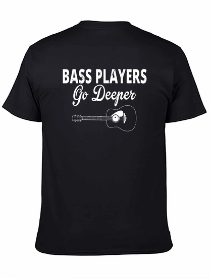 Camiseta Negra: Bajistas Profundos con Guitarra