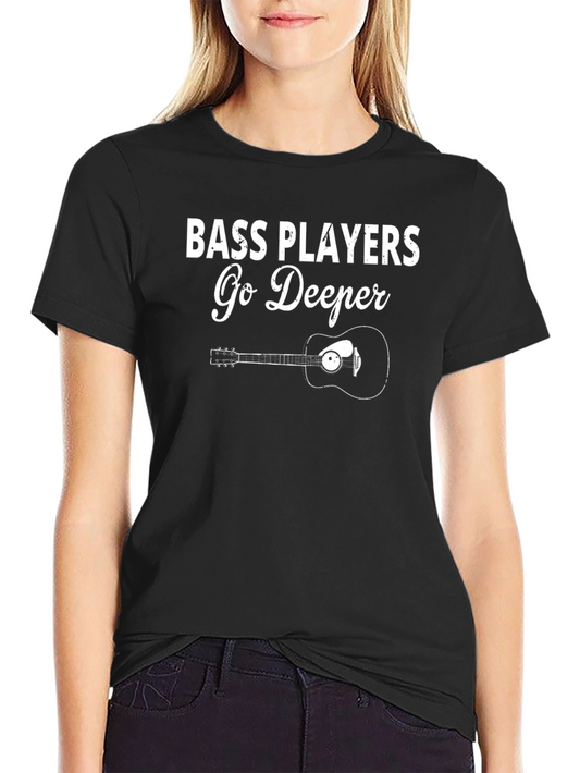 Camiseta Negra: Bajistas Profundos con Guitarra
