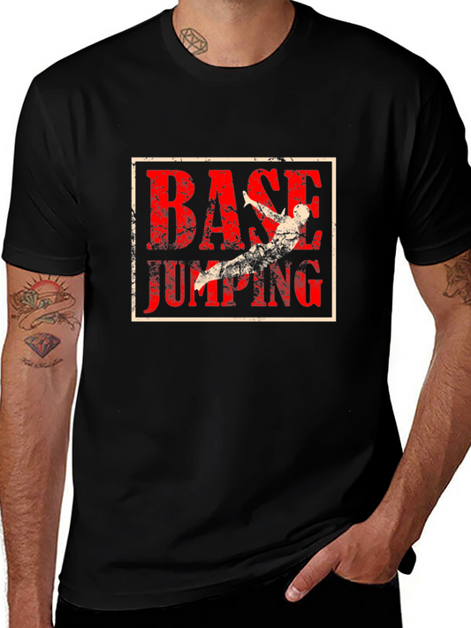 Camiseta Negra con Diseño de Salto BASE