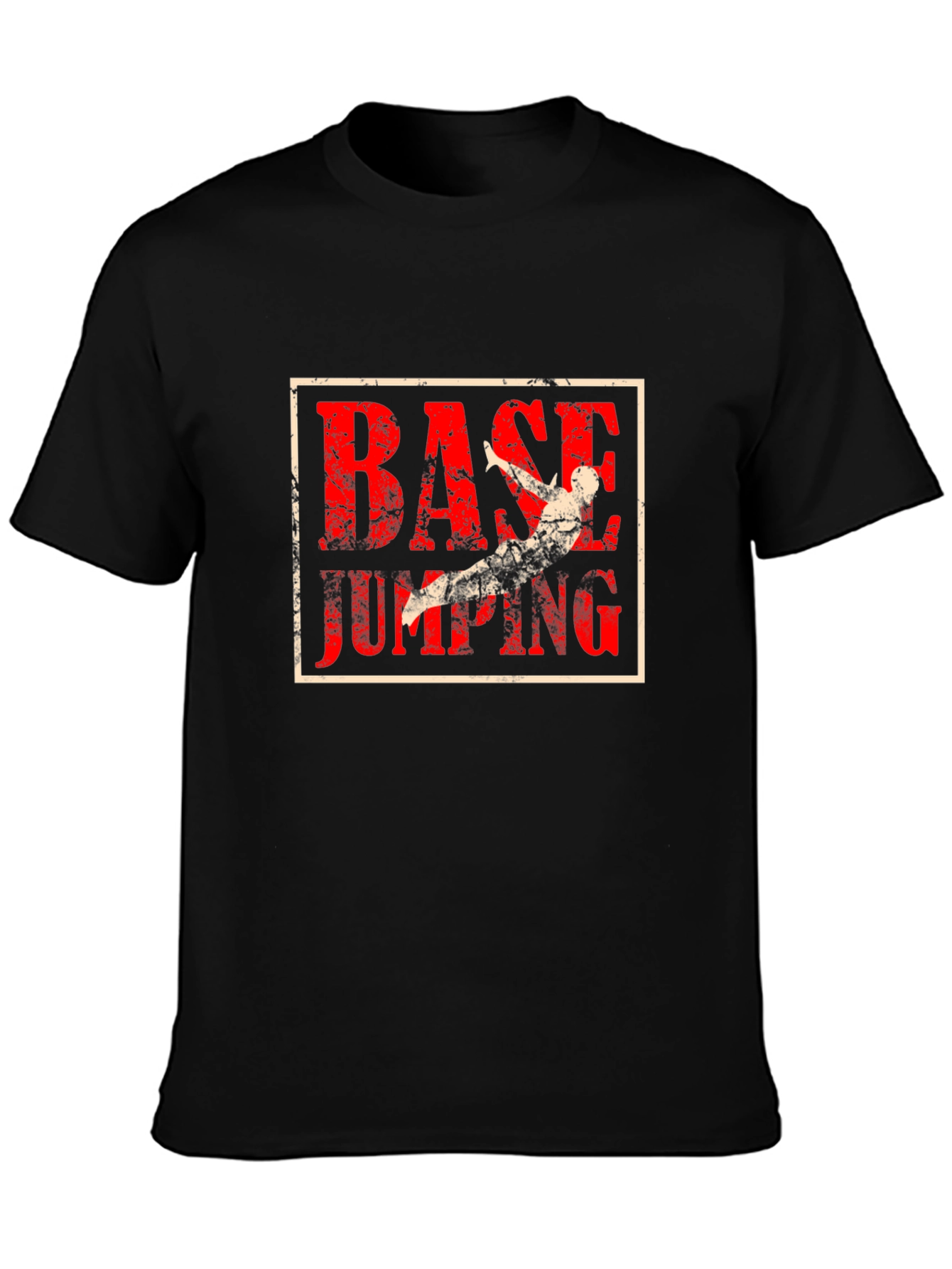 Camiseta Negra con Diseño de Salto BASE