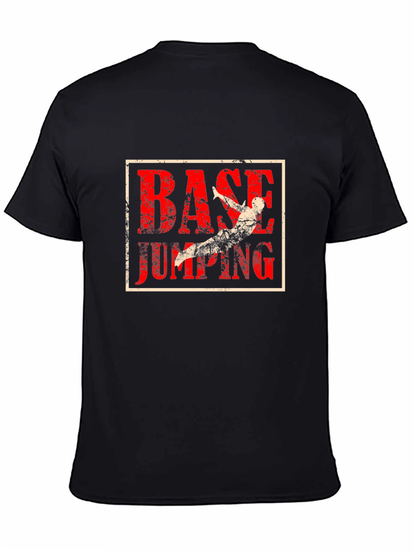 Camiseta Negra con Diseño de Salto BASE