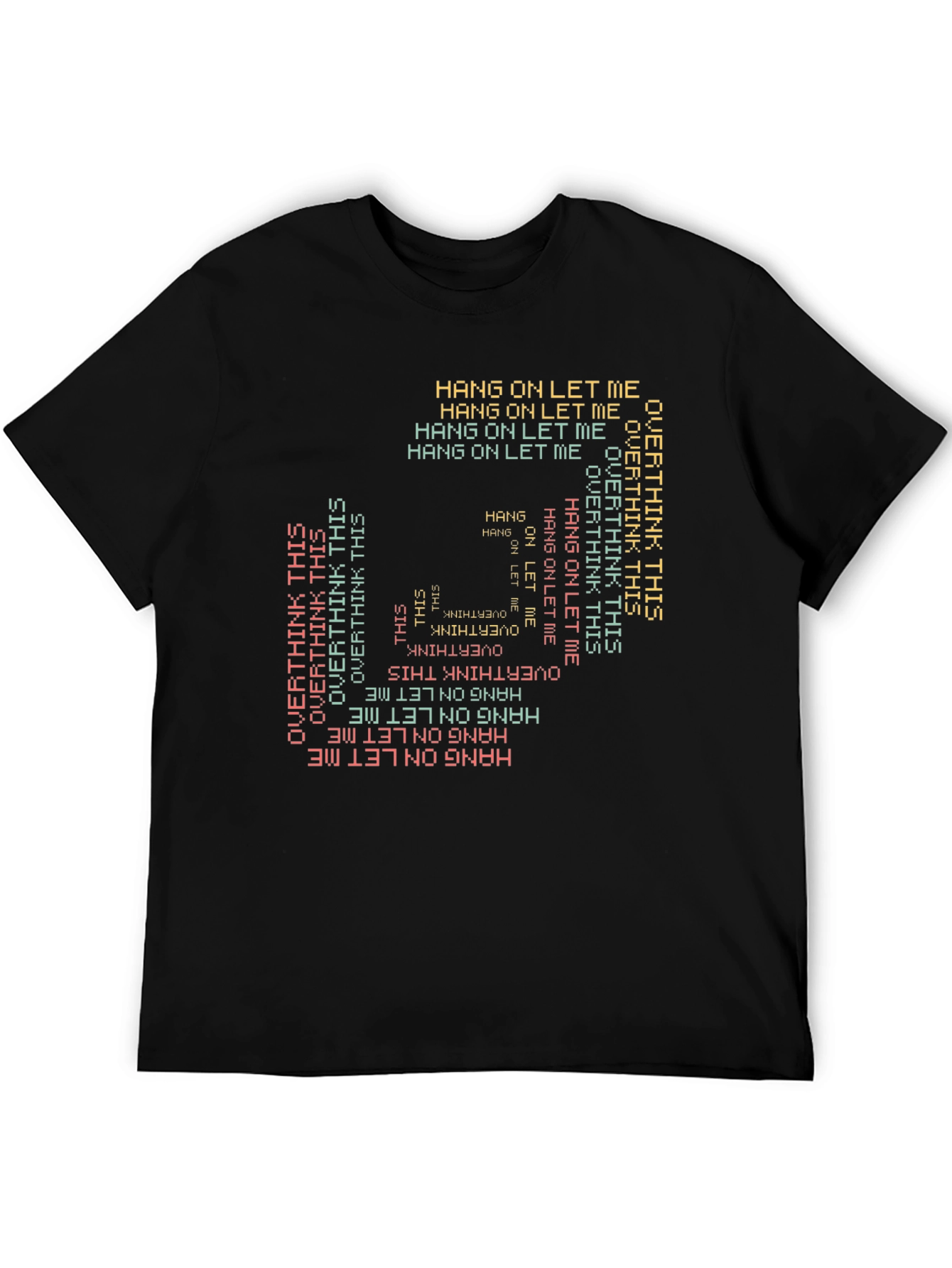 Camiseta Negra Estampada: Hang On Overthink