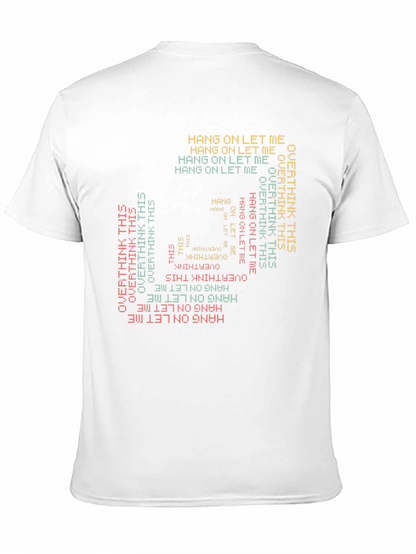 Camiseta Negra Estampada: Hang On Overthink