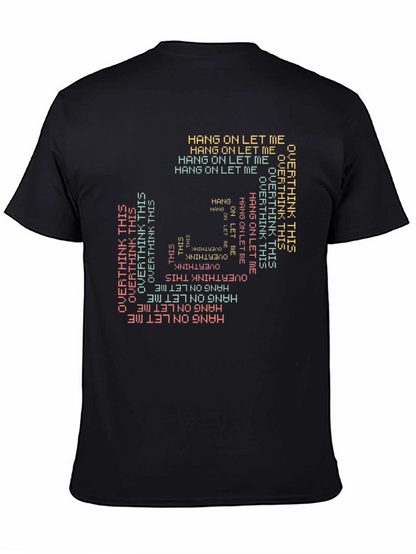 Camiseta Negra Estampada: Hang On Overthink