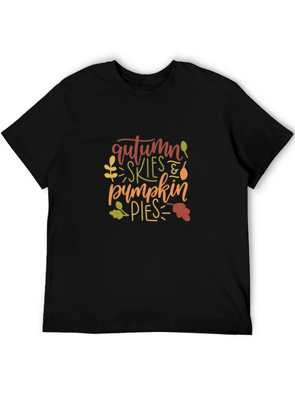 Camiseta Negra con Diseño de Otoño