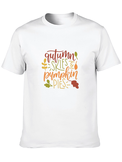 Camiseta Negra con Diseño de Otoño