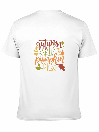 Camiseta Negra con Diseño de Otoño