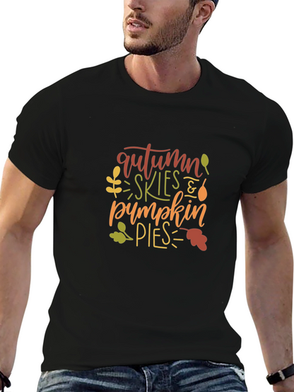 Camiseta Negra con Diseño de Otoño