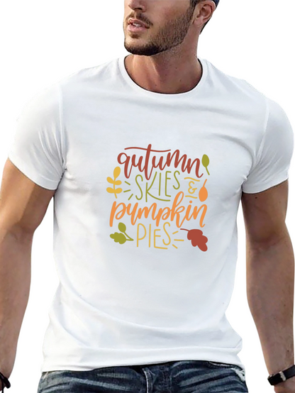 Camiseta Negra con Diseño de Otoño