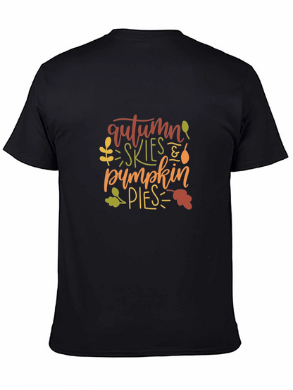Camiseta Negra con Diseño de Otoño