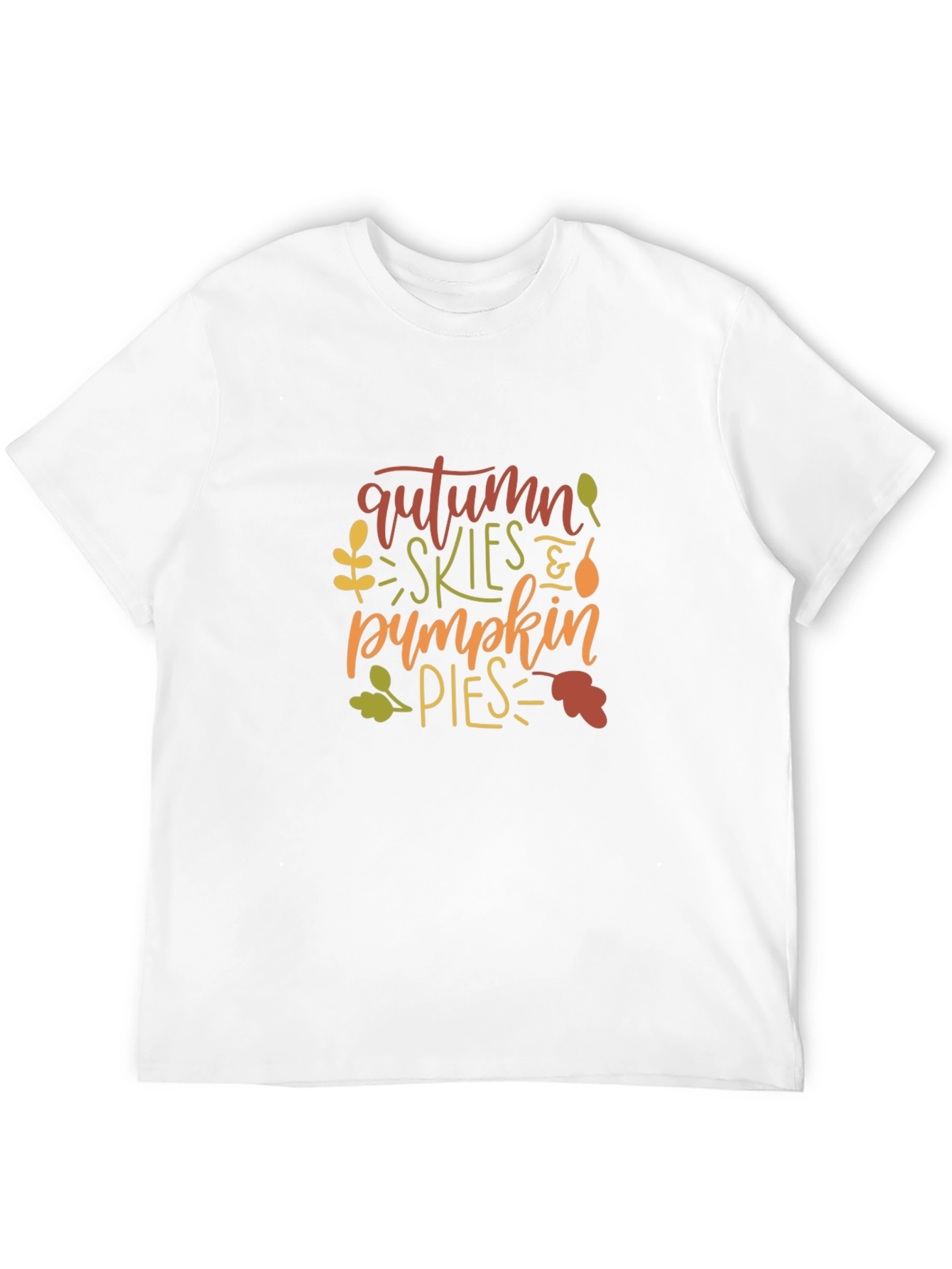 Camiseta Negra con Diseño de Otoño
