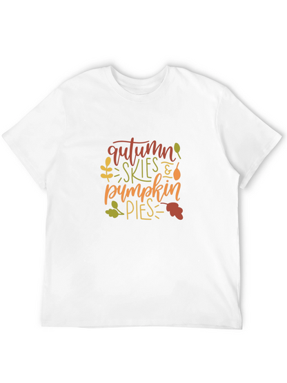 Camiseta Negra con Diseño de Otoño
