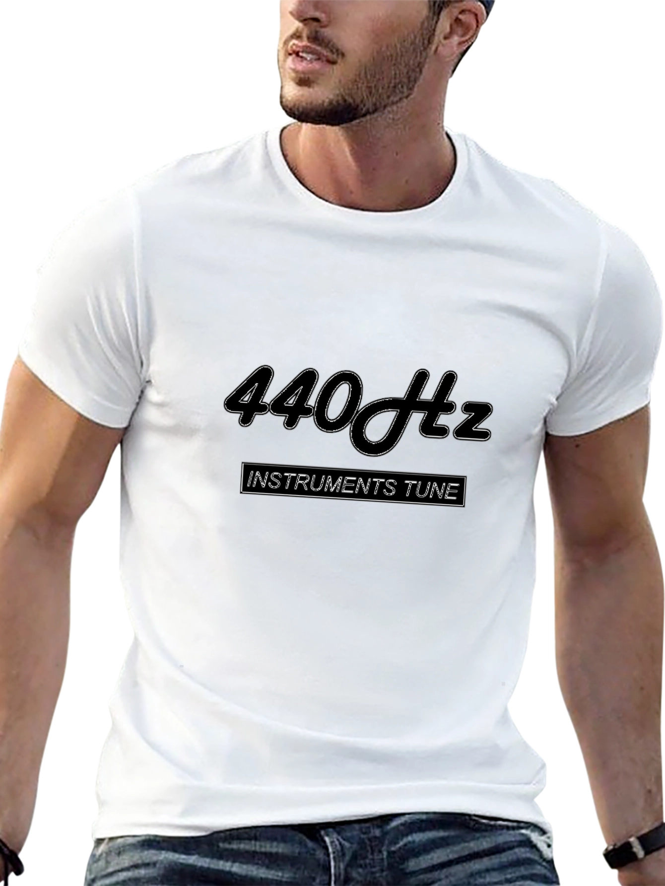 Camiseta Negra 440 Hz para Músicos