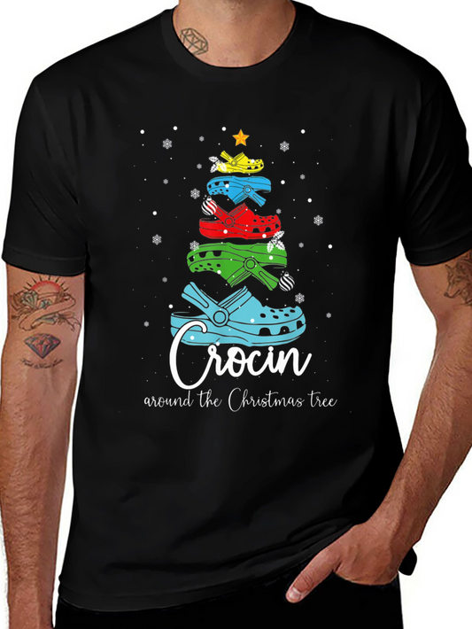 Camiseta Navideña Crocin Around the Christmas Tree