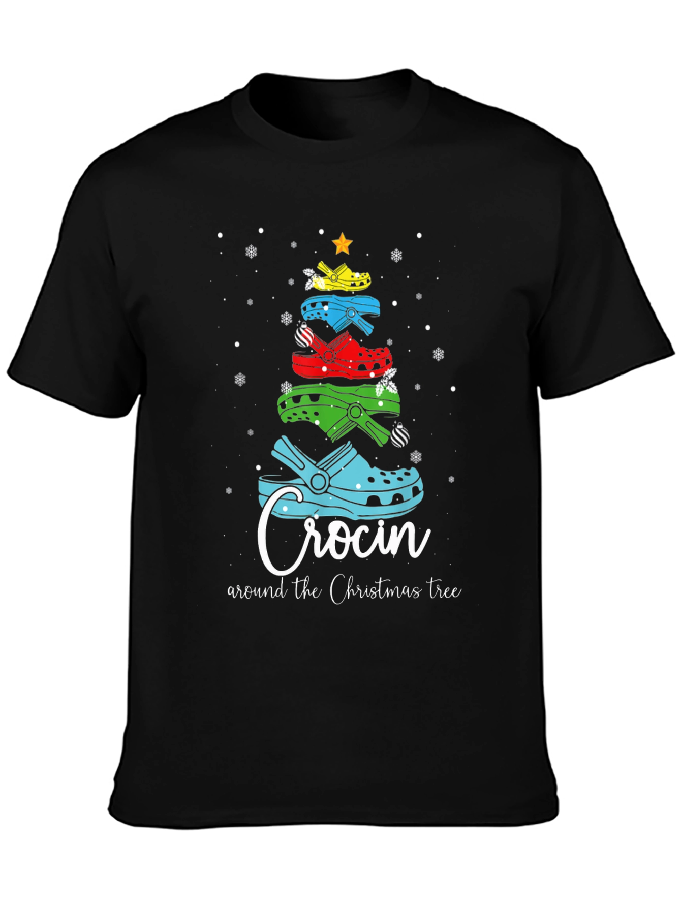 Camiseta Navideña Crocin Around the Christmas Tree