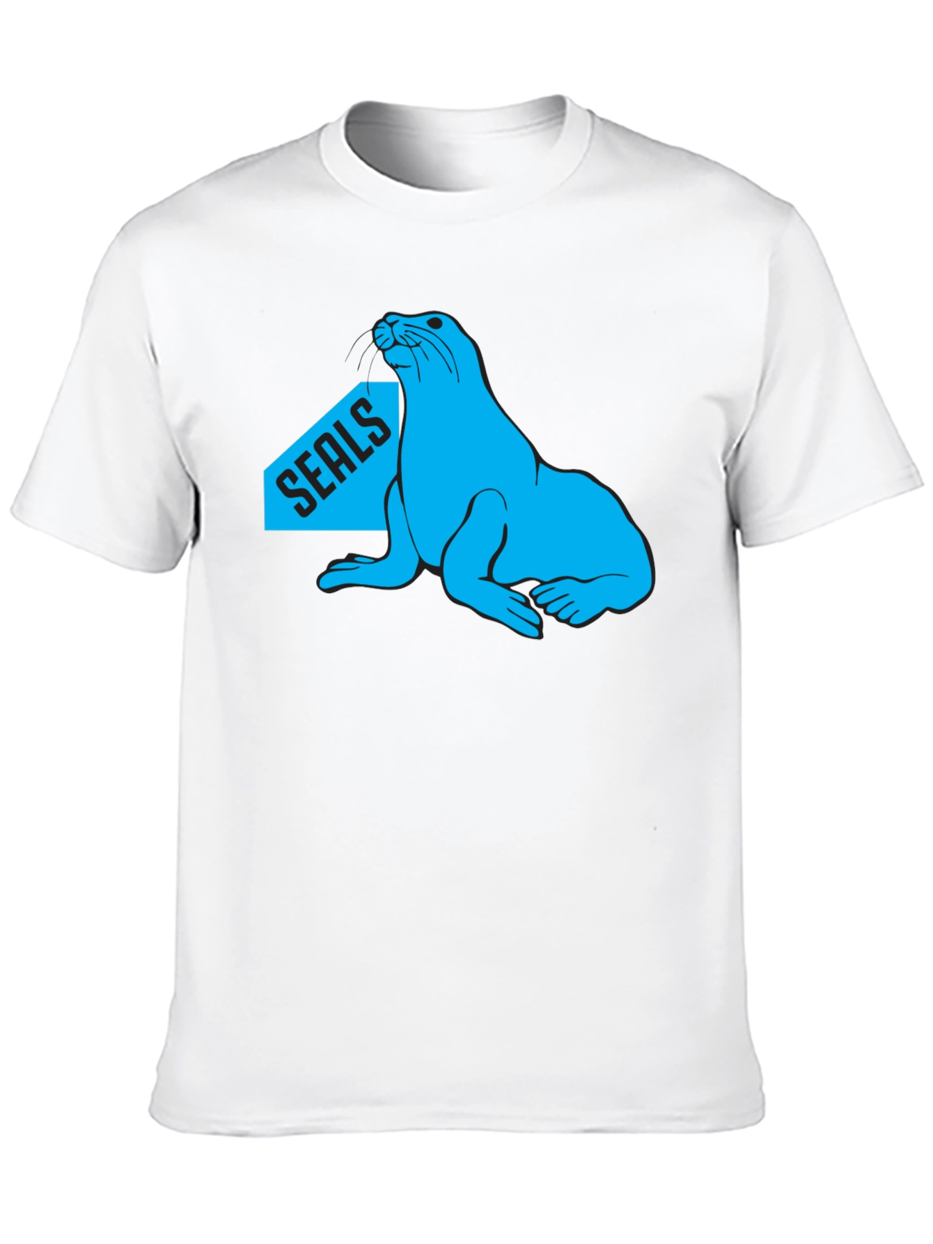 Camiseta Negra Seals con Diseño Azul Marino
