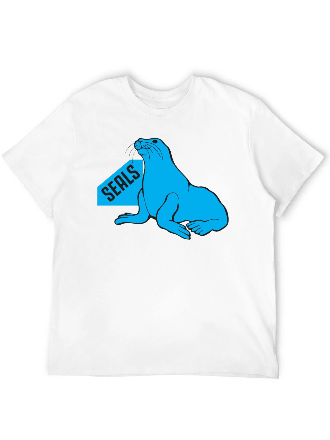 Camiseta Negra Seals con Diseño Azul Marino