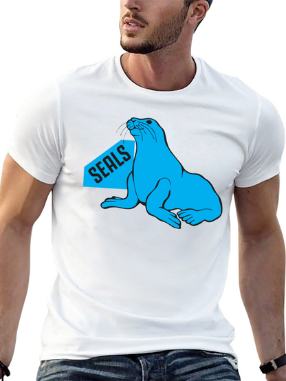 Camiseta Negra Seals con Diseño Azul Marino