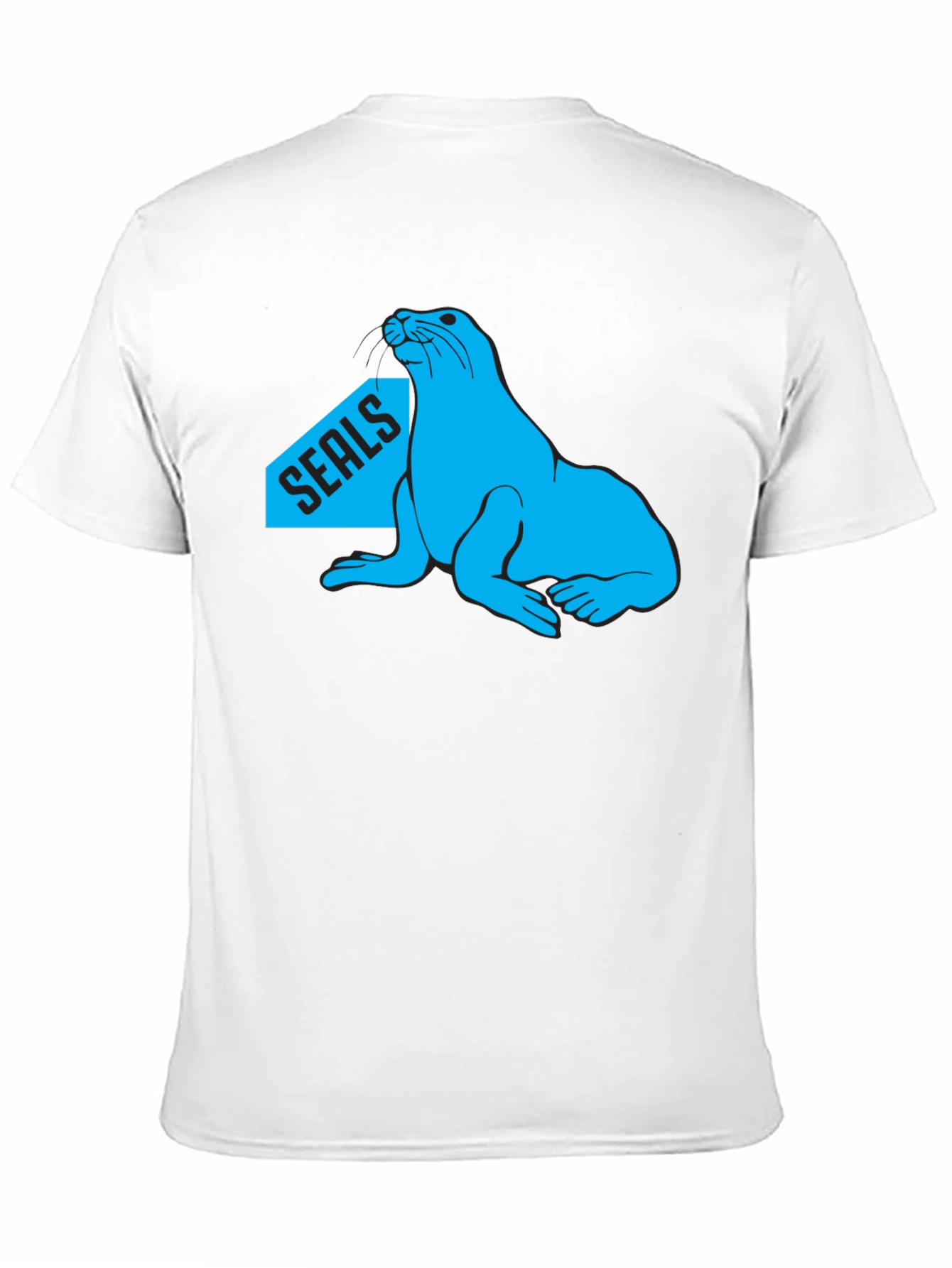 Camiseta Negra Seals con Diseño Azul Marino
