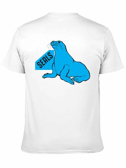 Camiseta Negra Seals con Diseño Azul Marino