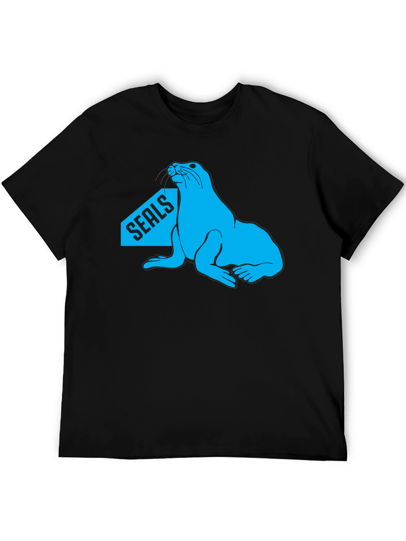 Camiseta Negra Seals con Diseño Azul Marino