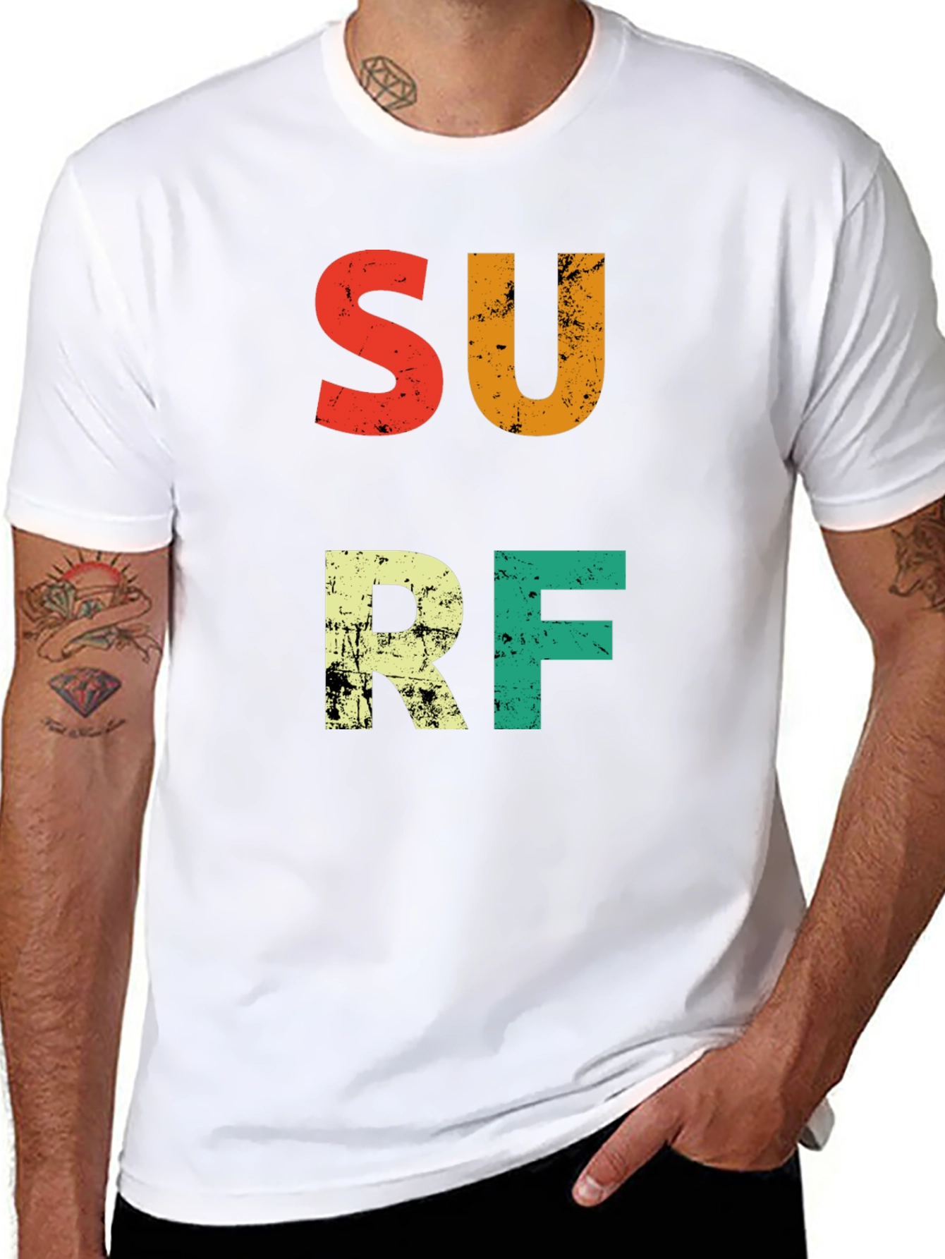 Camiseta Surf Retro de Algodón para Hombre