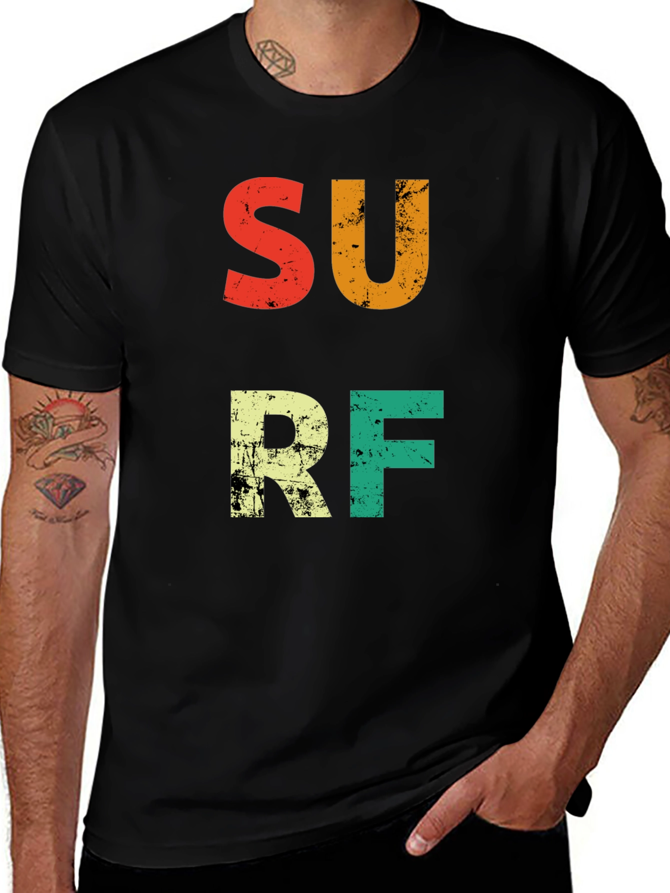 Camiseta Surf Retro de Algodón para Hombre