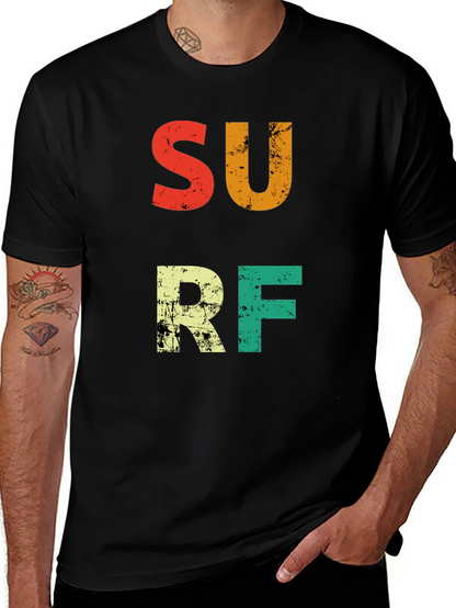 Camiseta Surf Retro de Algodón para Hombre